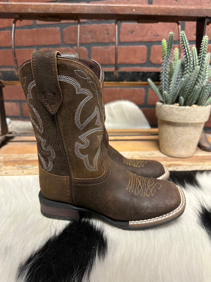 Roper Children/Youth Brown Oiled Suede Monterey Square Toe Western Boot 0911-2942-Painted Cowgirl Western Store