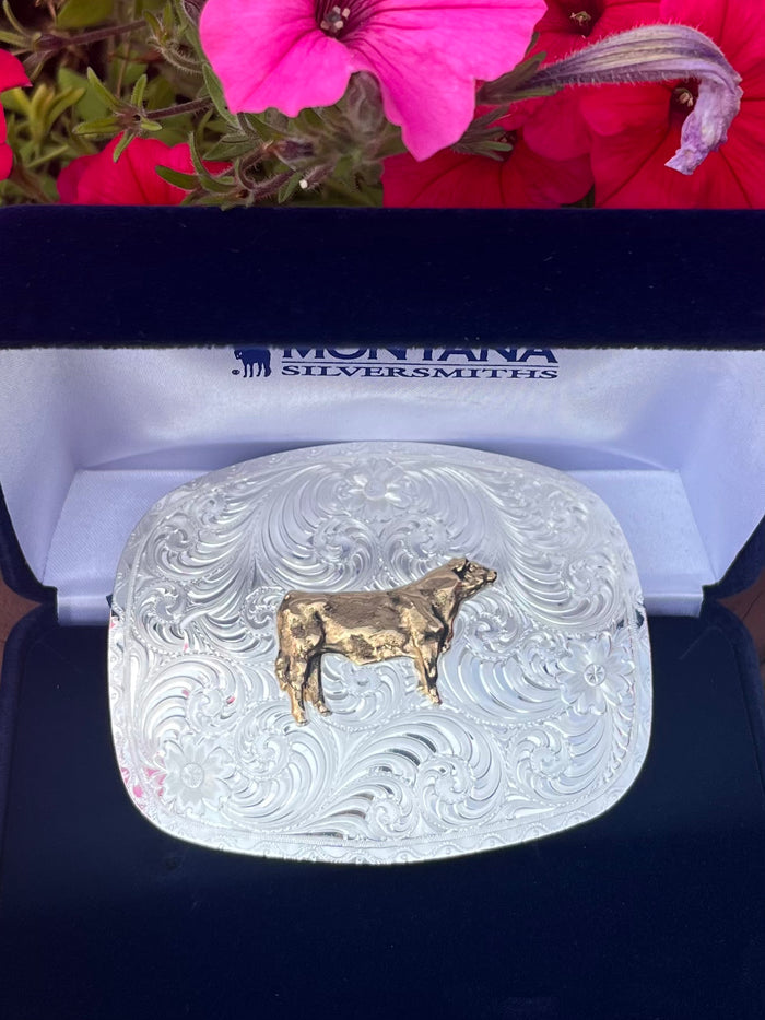 Montana Silversmiths Grand Custom Market Beef Buckle 6507MB-Painted Cowgirl Western Store