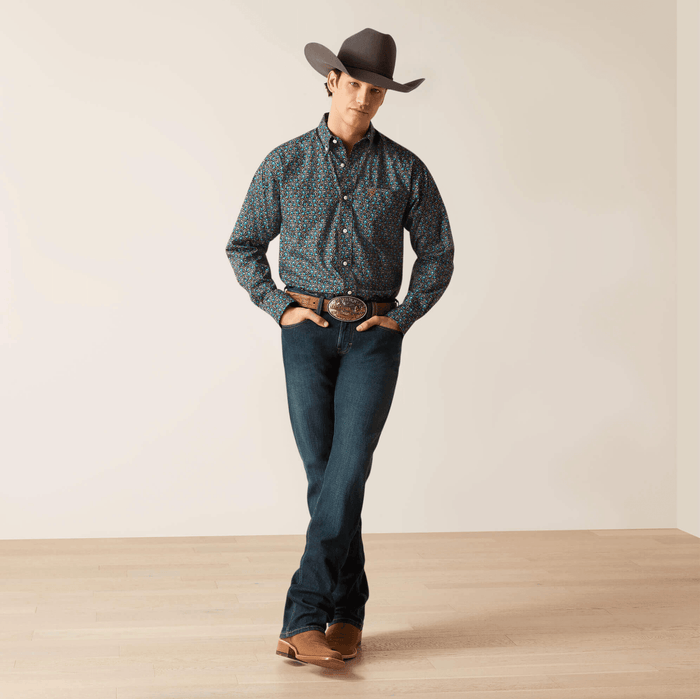 Ariat Men's Black Wrinkle Free Gryffin Classic Fit Shirt Western Shirt 10047342