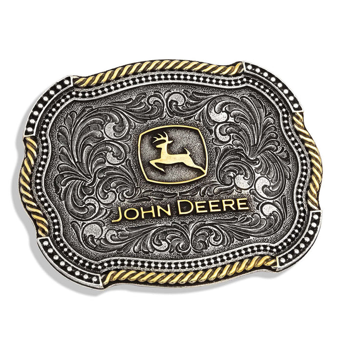 Attitude x Montana Silversmith John Deere Scalloped Duo Belt Buckle A718JD-Painted Cowgirl Western Store