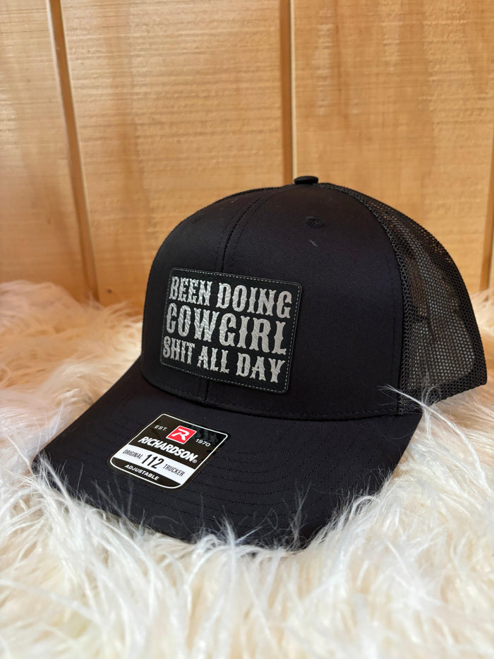 Been Doing Cowgirl S*** Trucker Snap Back Ball Cap PNKBLK BLKBLK-Painted Cowgirl Western Store