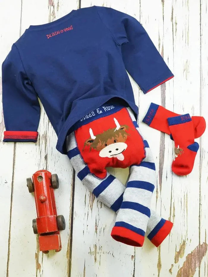 Blade & Rose Infant/Toddler Highland Cow Baby Leggings 10569 10570 10571-Painted Cowgirl Western Store