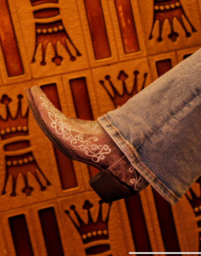 Corral Women's Crater & Bone Embroidered Snip Toe Cowgirl Boots A1094-Painted Cowgirl Western Store