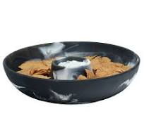 HUGO RESIN CHIP AND DIP RING IN DARK SWIRL