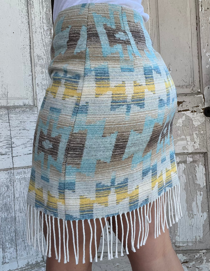Rhonda Stark Women's Sundance Wool 4-Button Skirt with Fringe 501-SUF-Painted Cowgirl Western Store