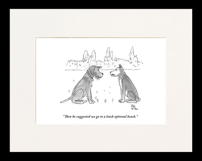 Leash Optional Beach Cartoon Print