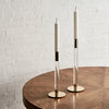LUMIERE MEDIUM GLASS AND METAL CANDLE HOLDERS IN GOLD