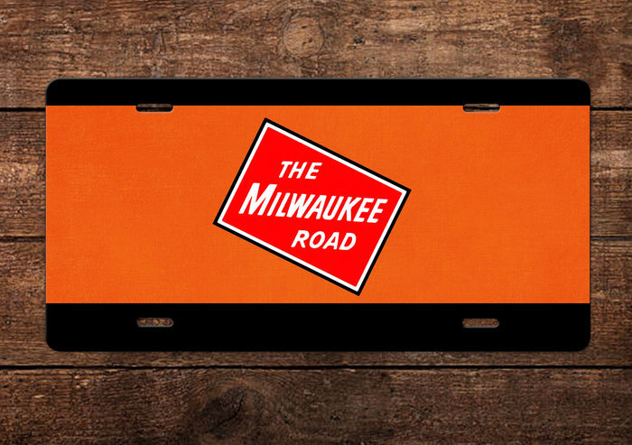 Milwaukee Road Locomotive Scheme License Plate