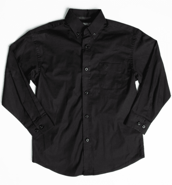 Panhandle Boy's Black Snap Long Sleeve Western Shirt PSBSODRZ6N