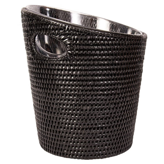 RATTAN ICE BUCKET IN BLACK