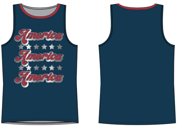 Rock & Roll Cowgirl Girl's America Tank RRGT20RZM2