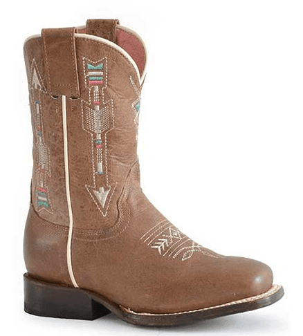 Roper Infant/Children/Youth Brown Leather Indian Arrows Cowgirl Boot 7022-8493
