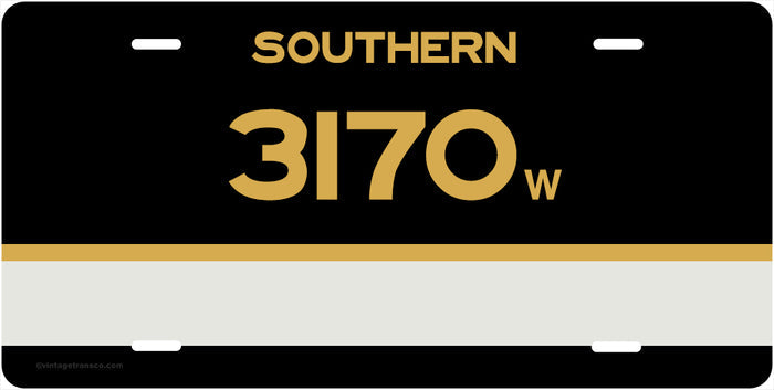 Southern Railway (SOU) CAB Number License Plate (Tuxedo Scheme)