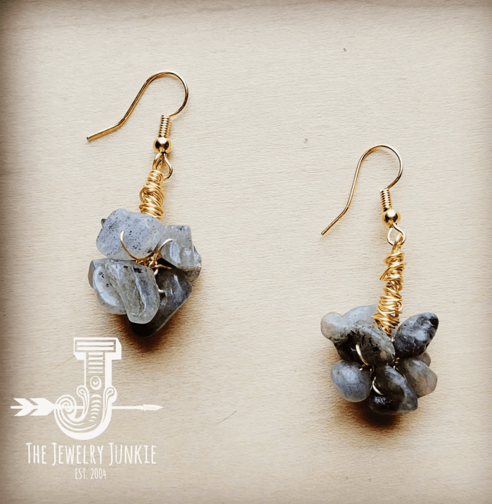 The Jewelry Junkie Labradorite Chip Cluster Earrings 212b