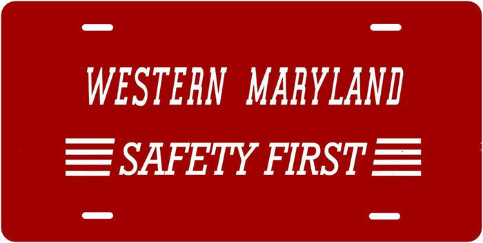 Western Maryland Safety First License Plate