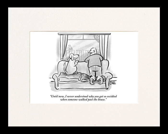 Window Excitement Cartoon Print