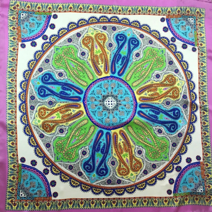 Wyoming Traders Charmeuse Prints 34.5" x 34.5" Silk Wild Rag-Painted Cowgirl Western Store