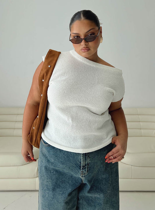 Ashfield Off Shoulder Top White Curve
