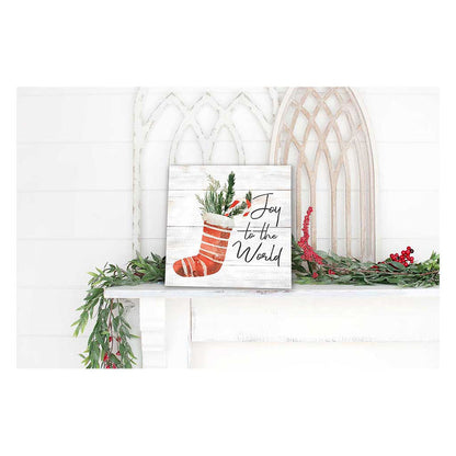 10x10 Joy to the World Stocking Sign
