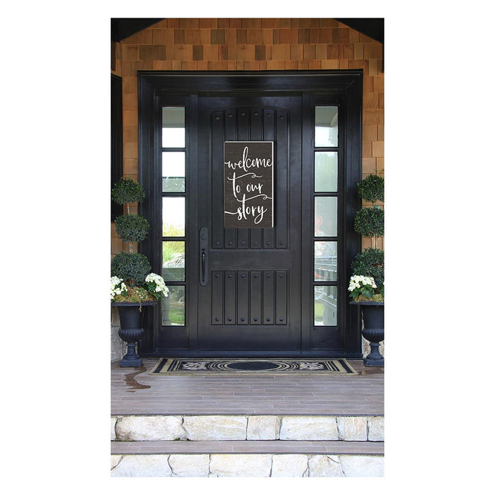 11x20 Indoor Outdoor Charcoal Sign Welcome to Our Story