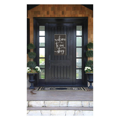 11x20 Indoor Outdoor Charcoal Sign Welcome to Our Story