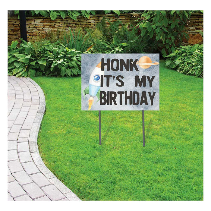 18x24 Honk It's My Birthday Rocket Lawn Sign