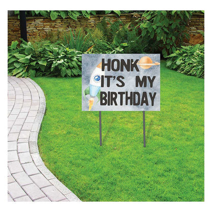 18x24 Honk It's My Birthday Rocket Lawn Sign