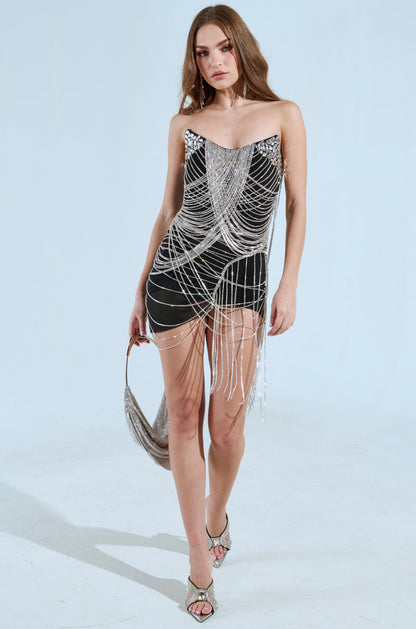 A RHINESTONE COWGIRL MINI DRESS