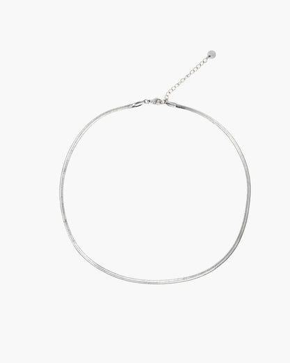 3mm Herringbone Chain Necklace in Silver