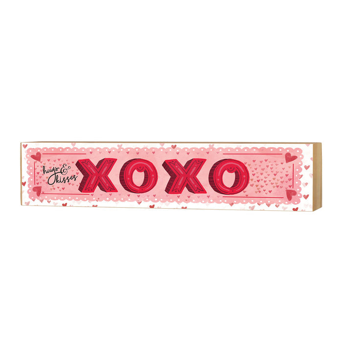 3x13 Hugs and Kisses X's and O's Block Sign
