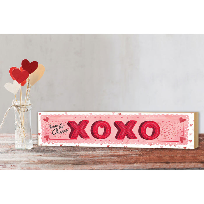 3x13 Hugs and Kisses X's and O's Block Sign