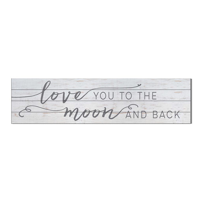 40x10 Whitewash Slat Sign Love You to Moon