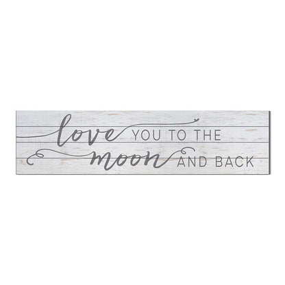 40x10 Whitewash Slat Sign Love You to Moon