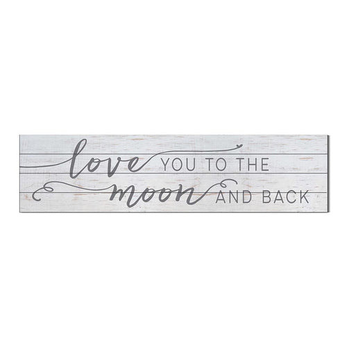 40x10 Whitewash Slat Sign Love You to Moon