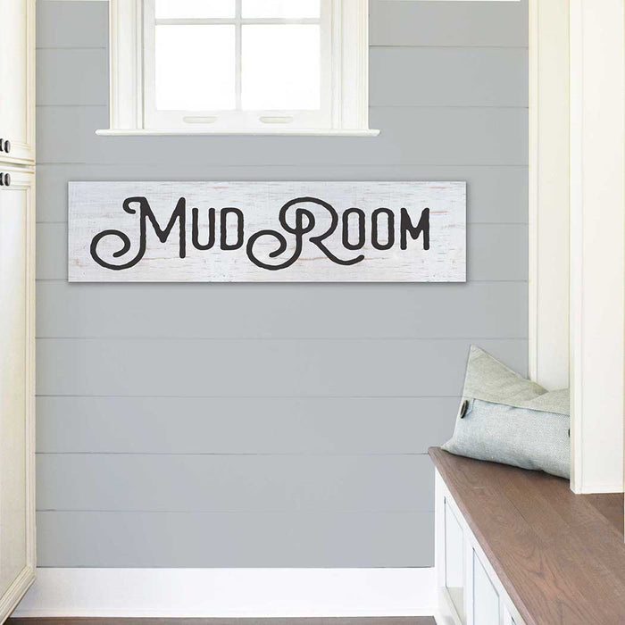 40x10 Whitewash Slat Sign Mudroom