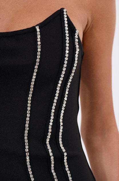 A LITTLE PARTY NEVER HURT BANDAGE MINI DRESS