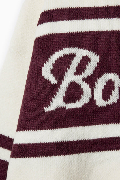 Knit Turtleneck Oversized Jumper in Burgundy