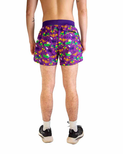Men's Mardi Gras 4" Half Split Shorts