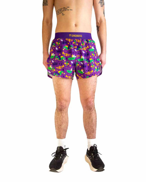 Men's Mardi Gras 4" Half Split Shorts
