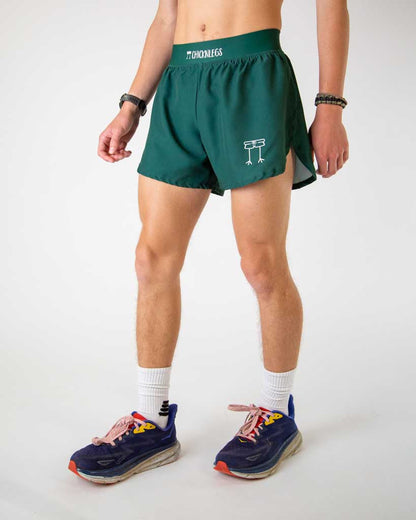 Men's Forest Green 4" Half Split Shorts