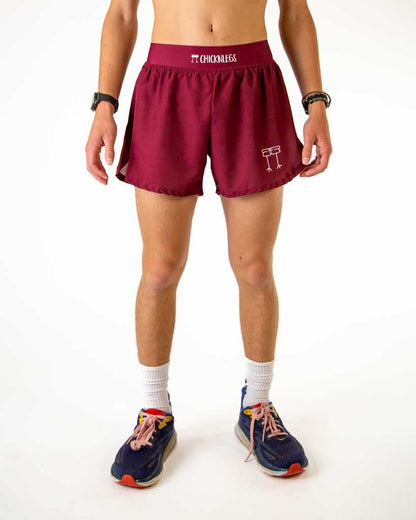 Men's Maroon 4" Half Split Shorts