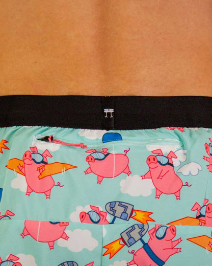 Men's Flying Pigs 5" DS Running Shorts