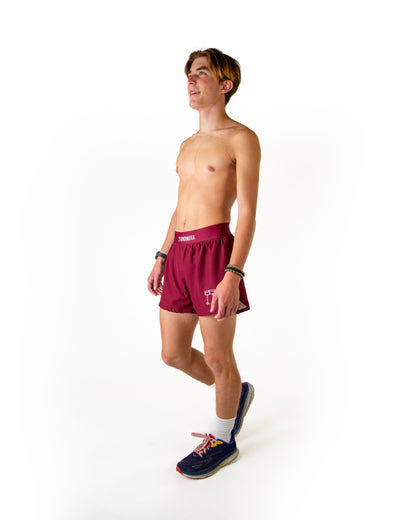 Men's Maroon 4" Half Split Shorts