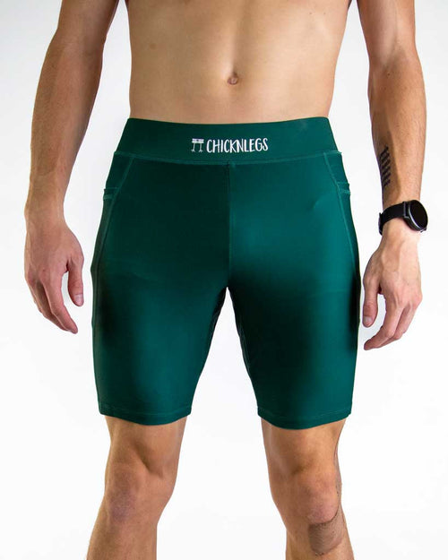 Men's Forest Green 8" Half Tights