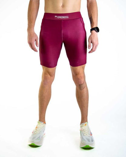 Men's Maroon 8" Half Tights