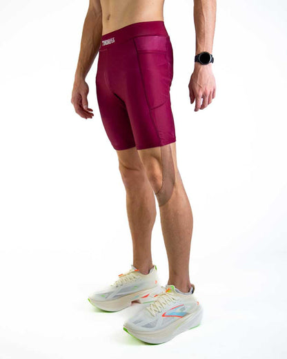Men's Maroon 8" Half Tights
