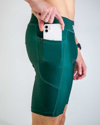 Men's Forest Green 8" Half Tights