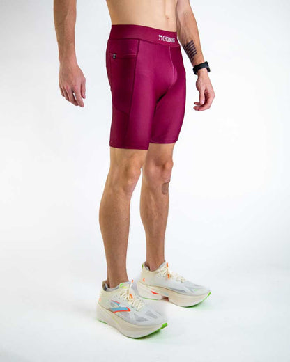 Men's Maroon 8" Half Tights