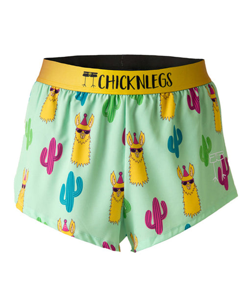 Men's Green Llamas 2" Split Shorts