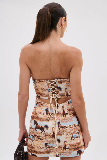 AINT NO HOLD EM PRINTED MINI DRESS